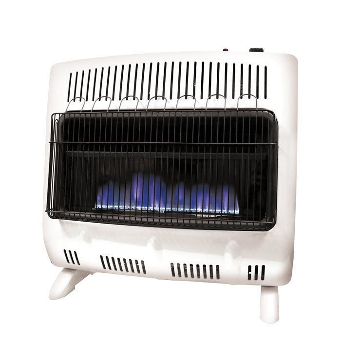 Mr. Heater F299330 Vent-Free Dual-Fuel Blue Flame Heater, 20 lb Fuel Tank, Natural Gas, Propane, 30,000 Btu/hr BTU