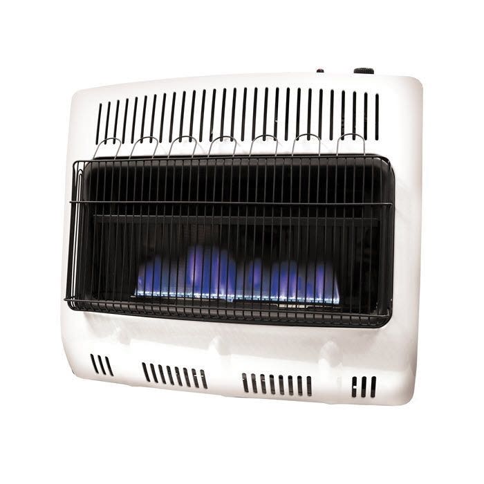 Mr. Heater F299330 Vent-Free Dual-Fuel Blue Flame Heater, 20 lb Fuel Tank, Natural Gas, Propane, 30,000 Btu/hr BTU