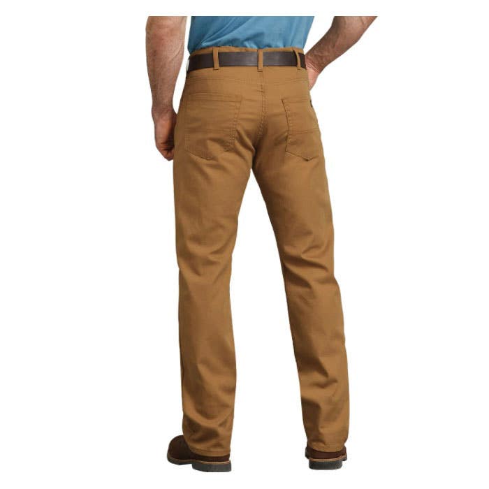 Dickies FLEX Series Pants, 40 in Waist, 32 in L Inseam, Stonewashed Brown Duck, Regular, Straight Fit