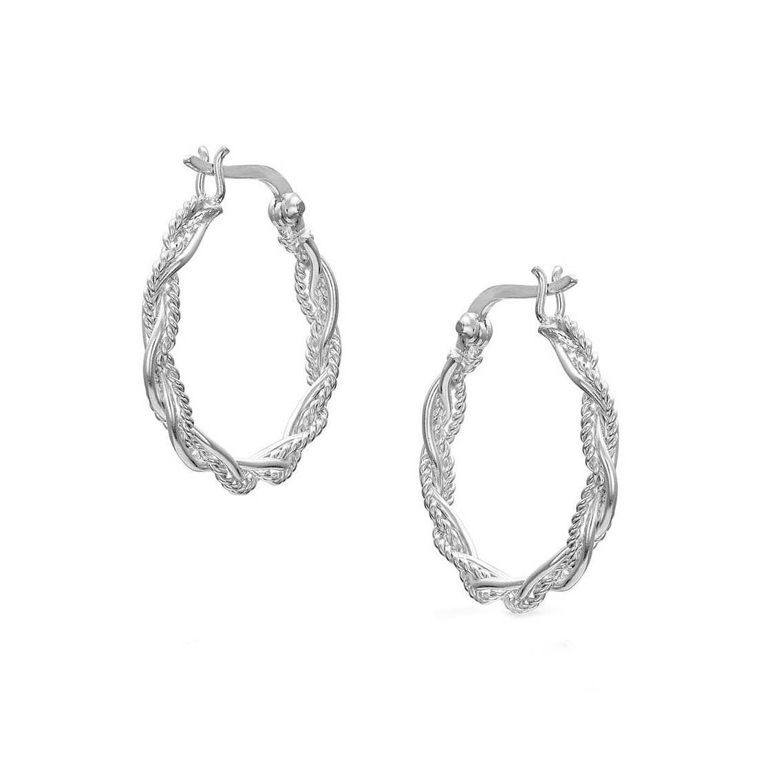 Montana Silversmiths Braided Rope Hoop Earrings