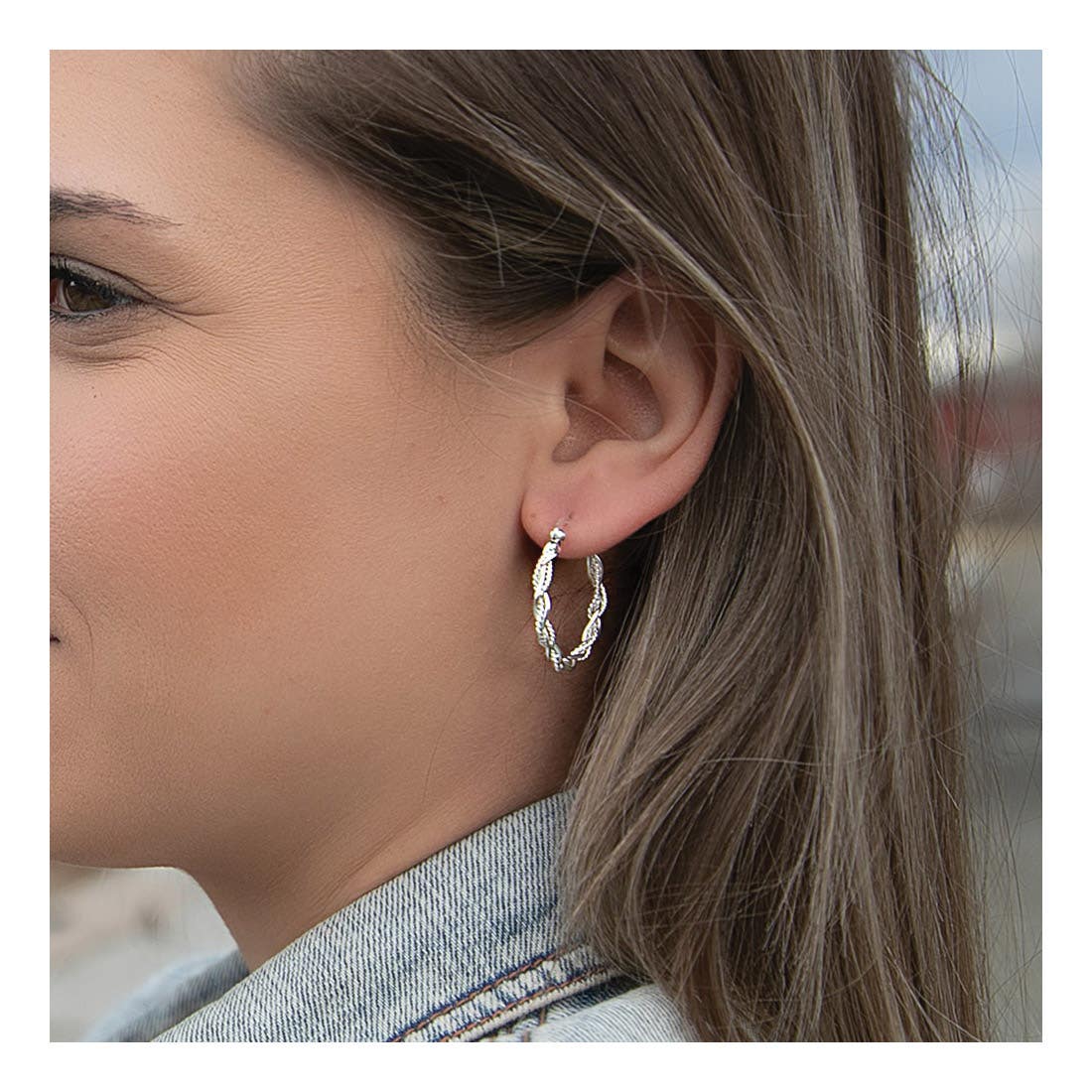 Montana Silversmiths Braided Rope Hoop Earrings