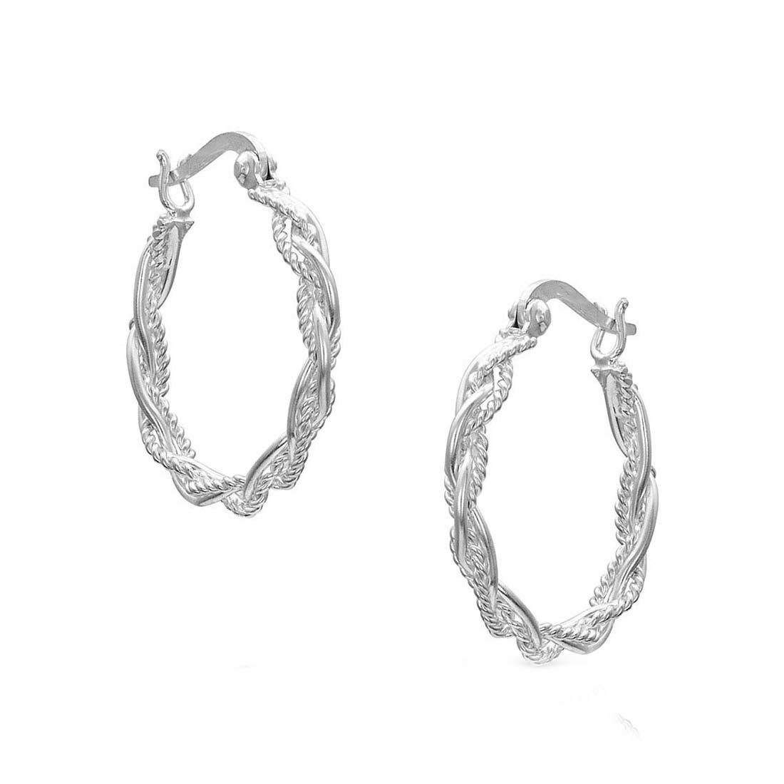 Montana Silversmiths Braided Rope Hoop Earrings