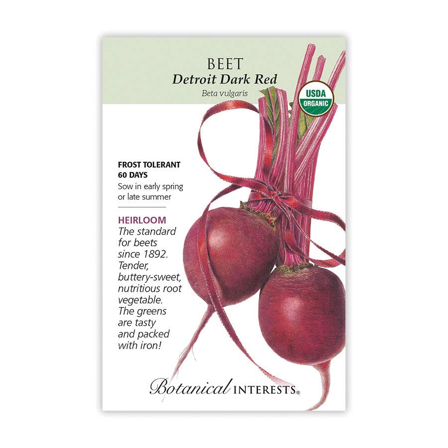 Botanical Interests Vegetable Seed, Detroit Dark Red Beet, Beta Vulgaris, 2.5 g Packet