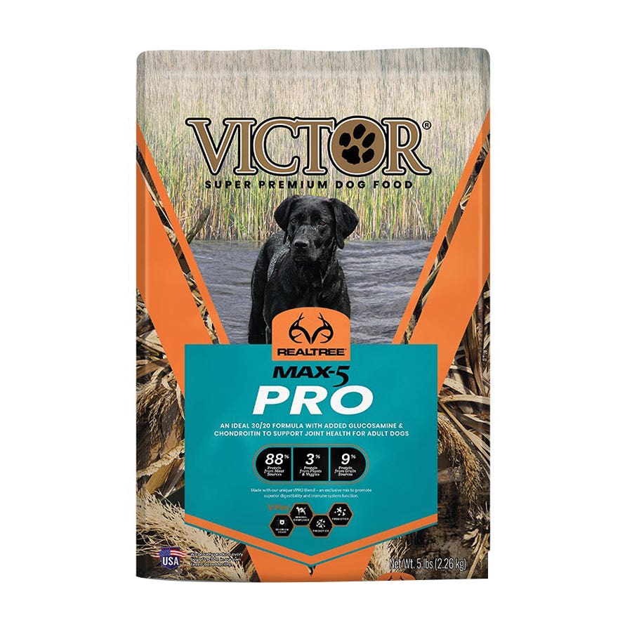 Victor Realtree MAX-5 PRO Dog Food, All, Dry, Kibble, 40 lb, Bag