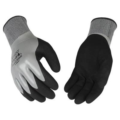 Hydroflector Gloves, Men's, M, Elastic Knit, Seamless Cuff, Nitrile Coating, Polyester Glove, Black/Gray