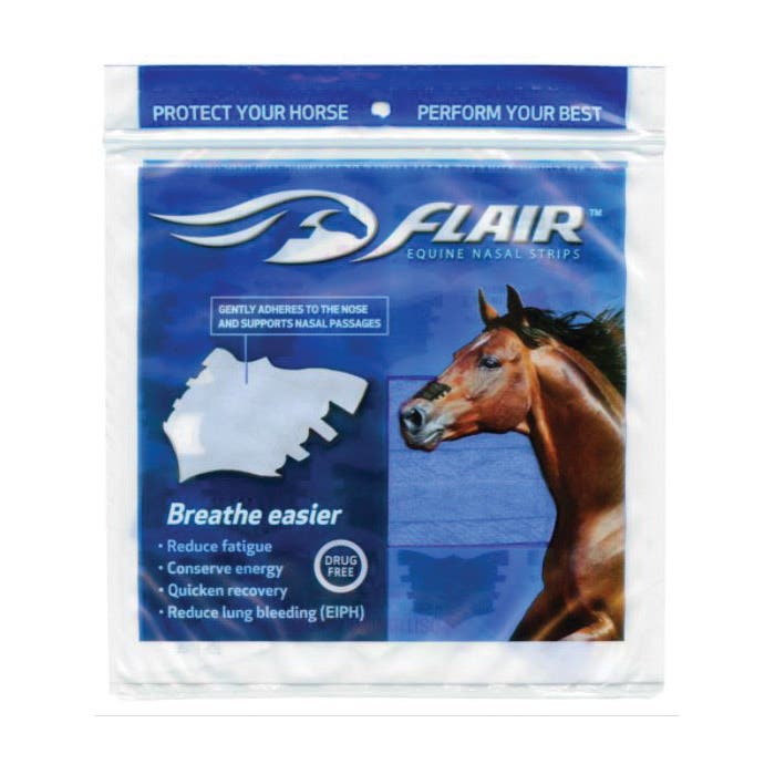 Flair 841435 Equine Nasal Strip, Drug-Free, Self-Adhesive, Blue, 6/PK