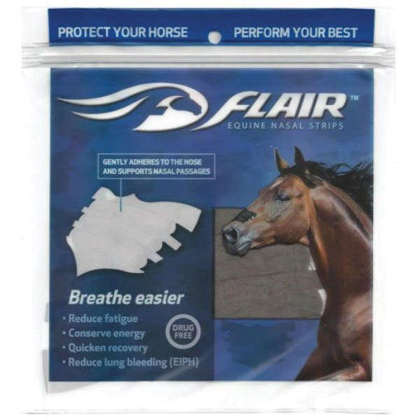 Flair 841438 Equine Nasal Strip, Drug-Free, Self-Adhesive, Brown, 6/PK