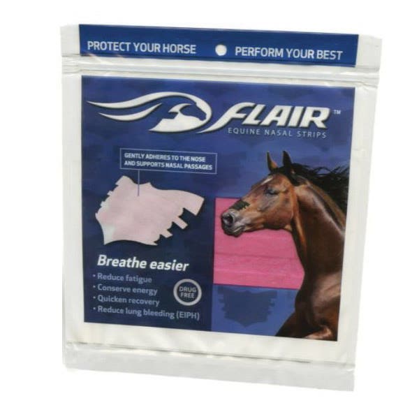 Flair 841431 Equine Nasal Strip, Drug-Free, Self-Adhesive, Pink, 1/PK