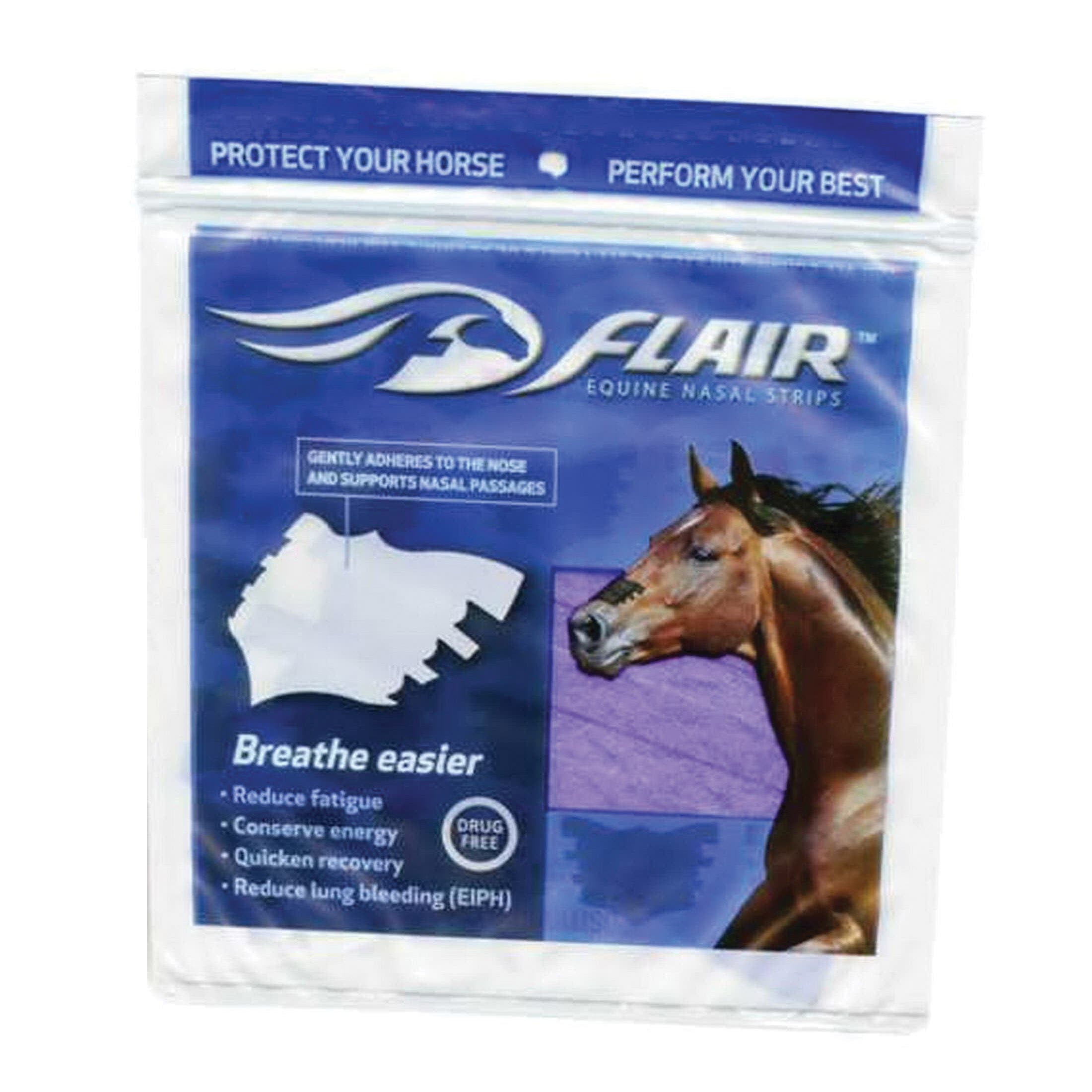 Flair 841436 Equine Nasal Strip, Drug-Free, Self-Adhesive, Purple, 6/PK