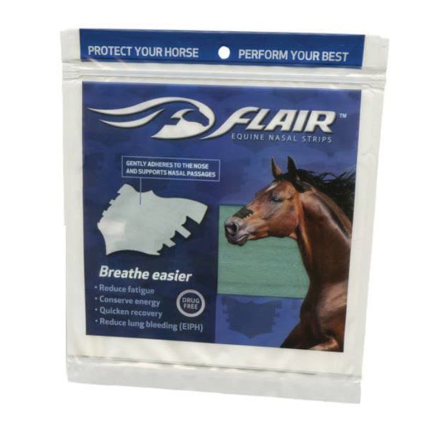 Flair 841432 Equine Nasal Strip, Drug-Free, Self-Adhesive, Turquoise, 1/PK