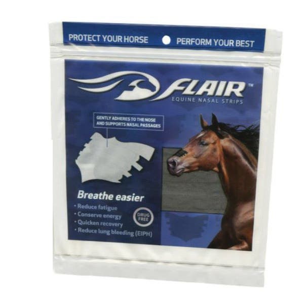 Flair 841429 Equine Nasal Strip, Drug-Free, Self-Adhesive, Black, 1/PK