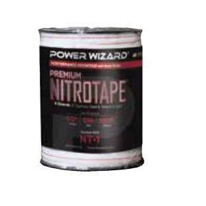 Power Wizard Nitro Tape, 656 ft L, 1/2 in W, 5-Strand, Poly, Red/White