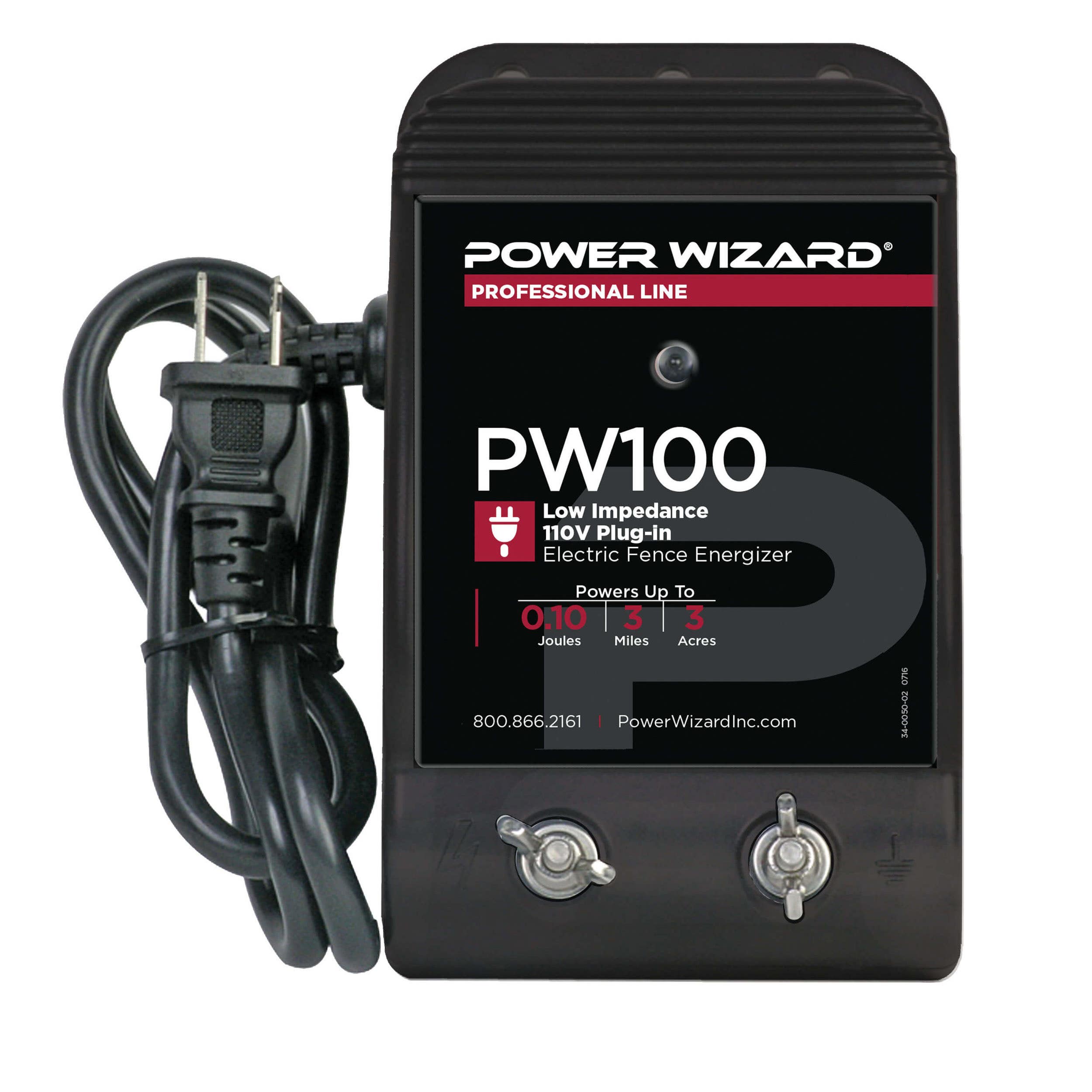 Power Wizard Fence Energizer, 0.1 J Output Energy, 110 V