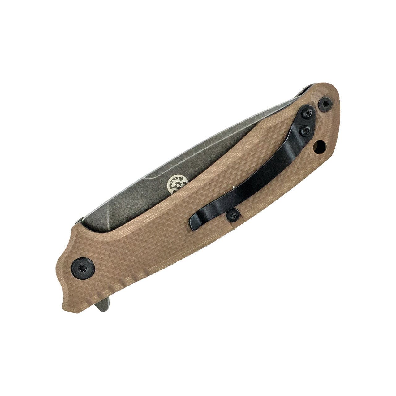 American Buffalo Scavenger Series AB026T Pocket Knife, 3-1/2 in L Blade, Steel Blade, Coyote Tan Handle