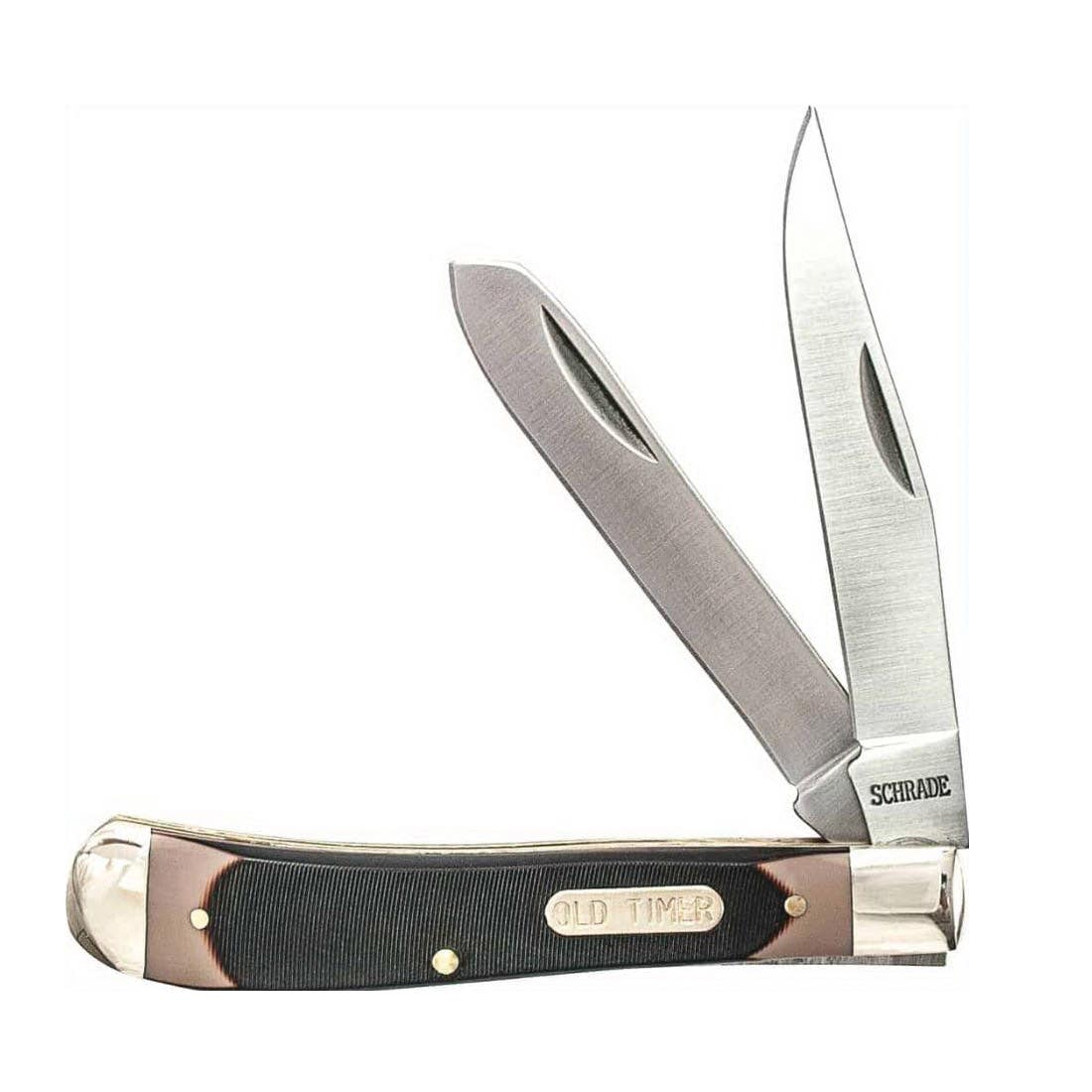Old Timer 94OTCP Gunstock Trapper Pocket Knife, 3 in L Blade, HCS Blade, 2-Blade, Brown Handle
