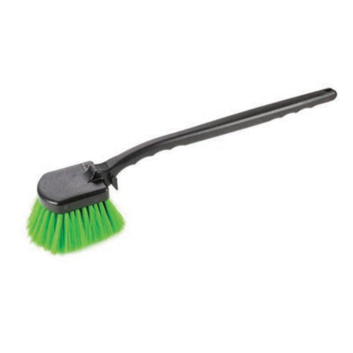 Harper Premium Utility Brush, Polystyrene Bristle, Green Bristle, 5-1/2 in W Brush, 20 in OAL, Black Handle