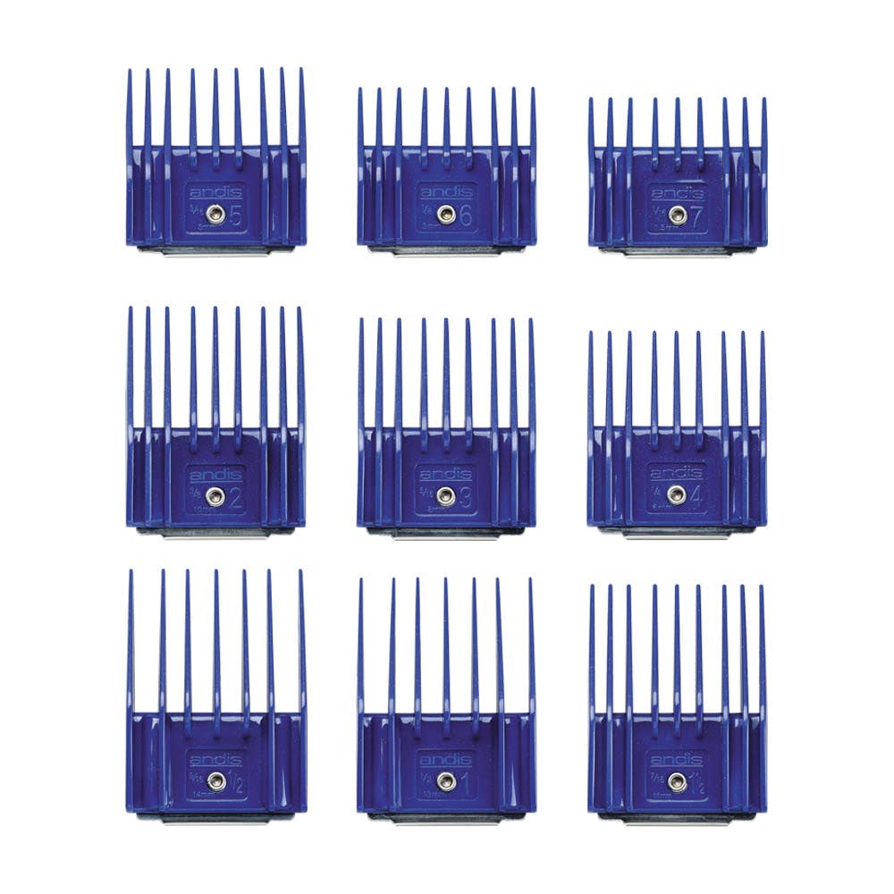 Andis Comb Set, Small, Polymer, Blue