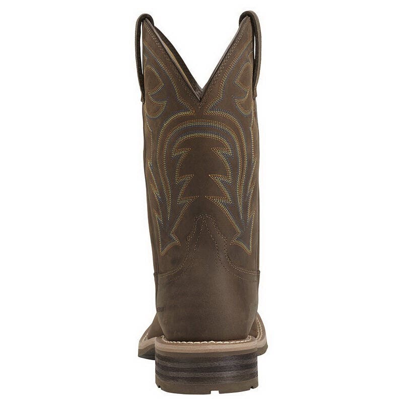 Ariat Hybrid Rancher Series Western Boots, 10, EE W, Oily Distressed Brown, Leather