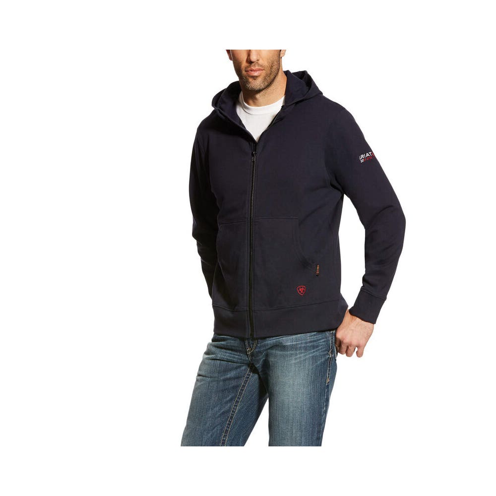 Ariat Hoodie, L, Regular, Cotton/Spandex, Navy Blue