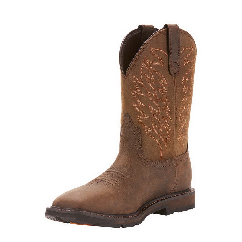 Ariat Groundbreaker Series Work Boots, 7, D W, Dark Brown, Leather