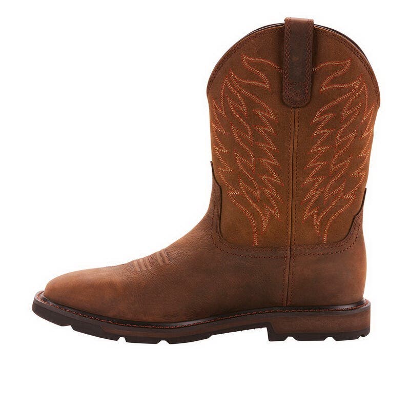 Ariat Groundbreaker Series Work Boots, 7, D W, Dark Brown, Leather