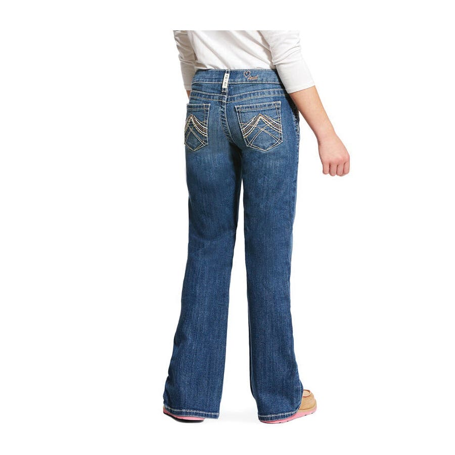 Ariat Whipstitch Series 10025985-16R Jeans, Girl's, 16, Eleanor, Bootcut, Slim, Regular, Stretchable