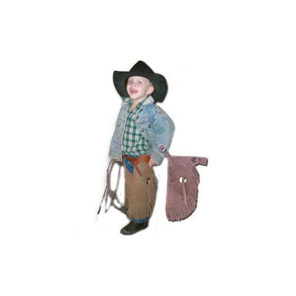 B Bar B Stock Basic Chink Chap, Pee Wee, Leather, Earthtone