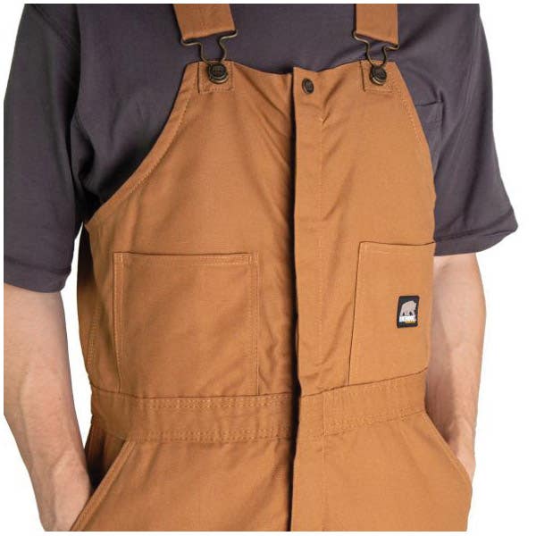 Berne Heritage Series Bib Overalls, Insulated, 5XL, 62 to 64 in Chest, 54 to 56 in Waist, Cotton Duck