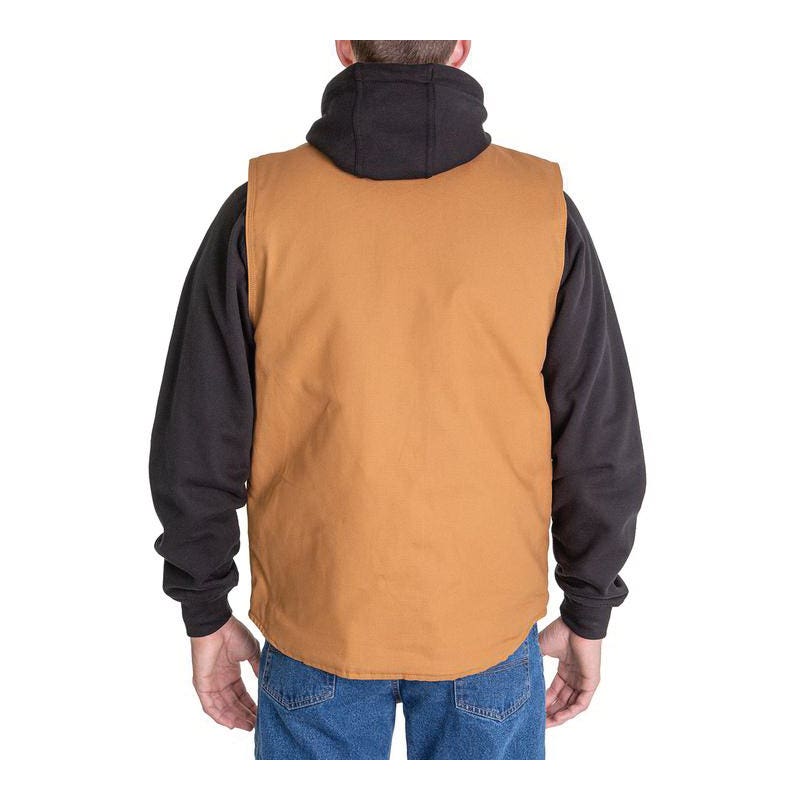Berne Workman Vest, M, Regular, Cotton Duck, Brown Duck, Zipper Closure