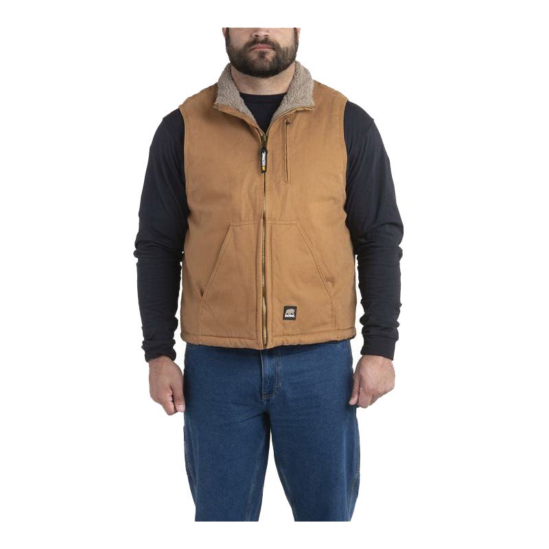 Berne Canyon Series Men's Sherpa-Lined Vest - SBrown Duck
