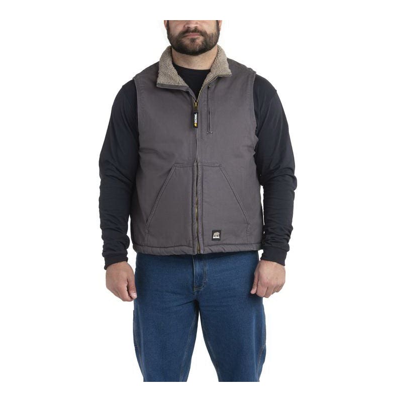 Berne Canyon Series Men's Sherpa-Lined Vest- SSlate Gray