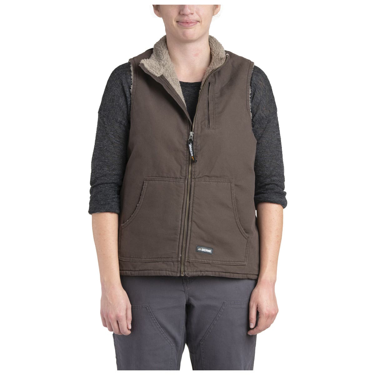 Berne Canyon Series Vest, 2XL, Regular, Fabric, Tuscan, Zipper Closure