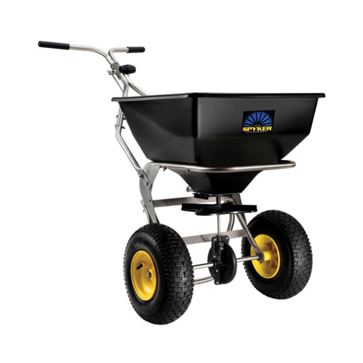 Spyker Spreaders SPY80-1S Walk Behind Broadcast Spreader, 80 lb, 4 to 12 ft W Spread