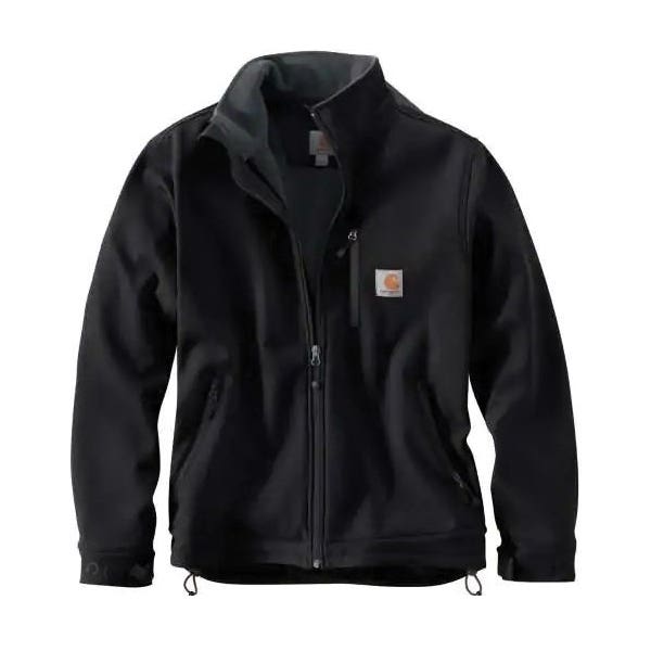 Carhartt Crowley Series Jacket, M, Nylon/Spandex, Black, Mock Neck Collar, Zip Closure