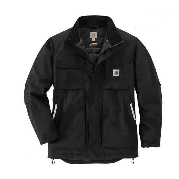 Carhartt YUKON EXTREMES Series Insulated Coat, XL, Nylon, Black, Trimmed Collar, Zip Closure