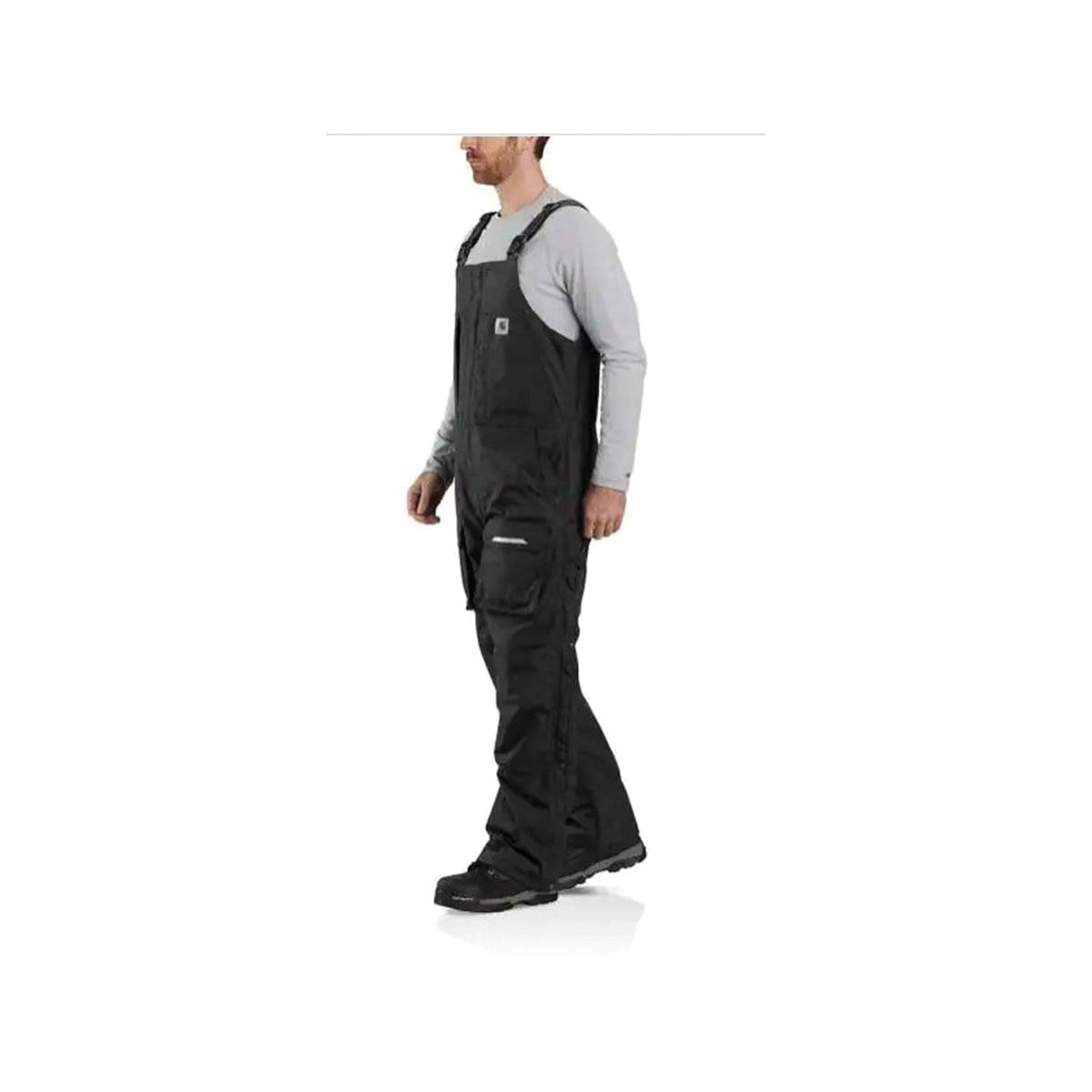 Carhartt Yukon Extremes Series Bib Overalls, Insulated, M, 32 to 34 in Waist, Nylon, Carbon Black