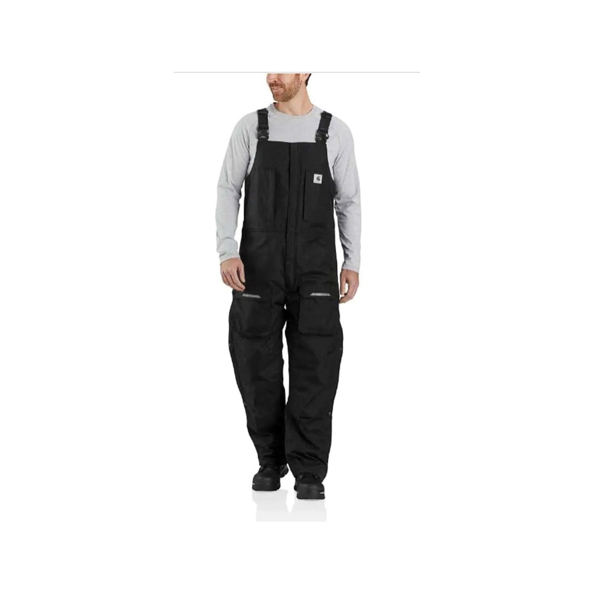 Carhartt Yukon Extremes Series Bib Overalls, Insulated, M, 32 to 34 in Waist, Nylon, Carbon Black