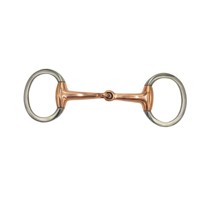 Colorado Saddlery Eggbutt Snaffle Bit, 5 in Mouth, Copper/Stainless Steel