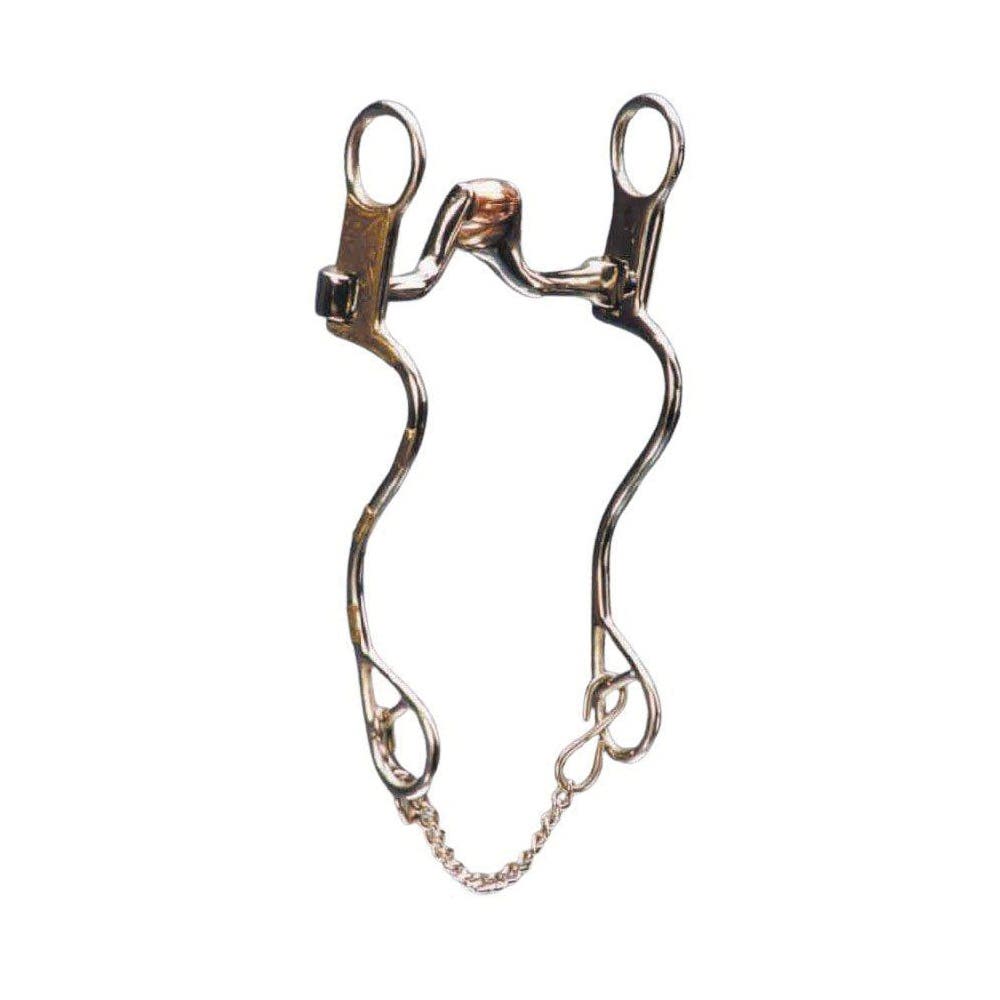 Colorado Saddlery Loose Cheek Bit with Roller, 5 in Mouth, Copper/Stainless Steel