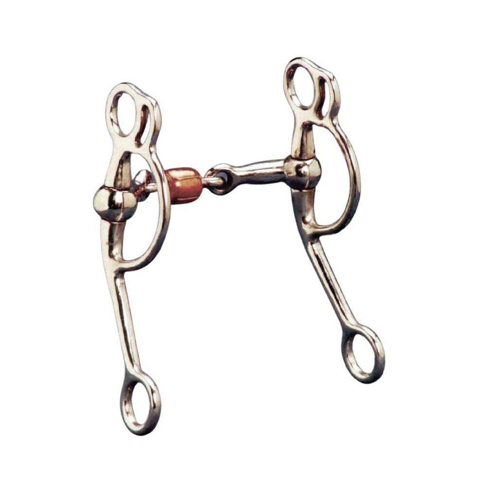 Colorado Saddlery Training Bit with Sliding Roller, 5 in Mouth, Copper/Stainless Steel