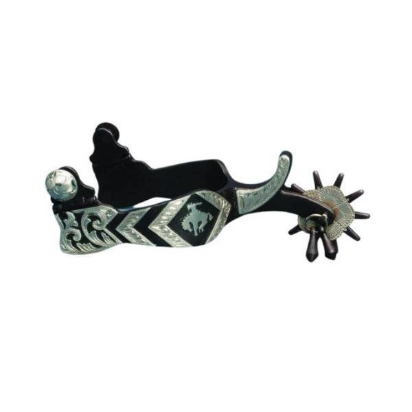 Colorado Saddlery Spur, WYO, Steel, Antique Brown/Nickel Silver