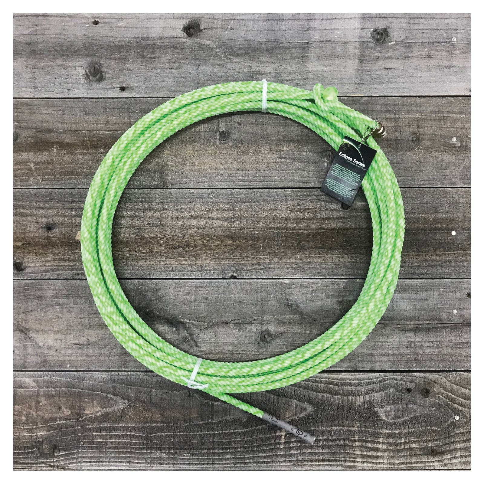 Cowboy Cordage Eclipse Open Range Rope, 3/8 in Dia, 50 ft L, Extra Soft Rope, Polyester, Lime Green - 842578