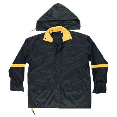 CLC Climate Gear Series Rain Suit, 4XL, Nylon, Black, Zipper Closure