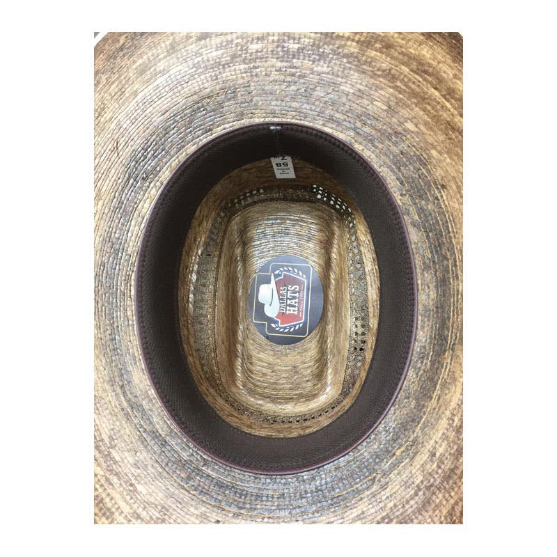 Dallas Hats 8 SECONDS R 7-1/8 Hat, 7-1/8 in, Leather/Palm, Toasted