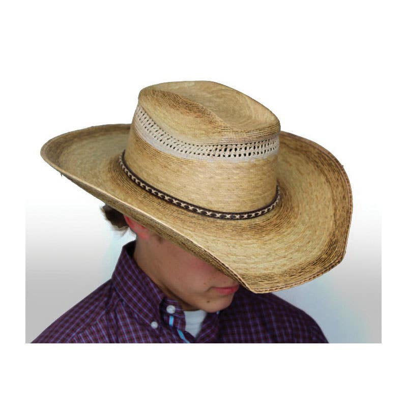 Dallas Hats 8 SECONDS R 7-1/2 Hat, 7-1/2 in, Leather/Palm, Toasted