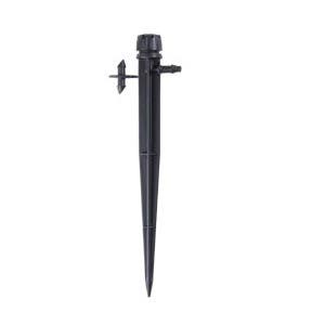 DIG Drip Emitter, Adjustable, 1/4 in Connection, Barb, 360 deg, 15.7 gph, Polypropylene, Black