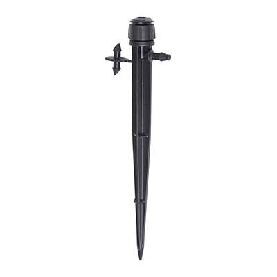 DIG Bubbler, Adjustable, 1/4 in Connection, Barb, 360 deg, 32 gph, Polypropylene, Black