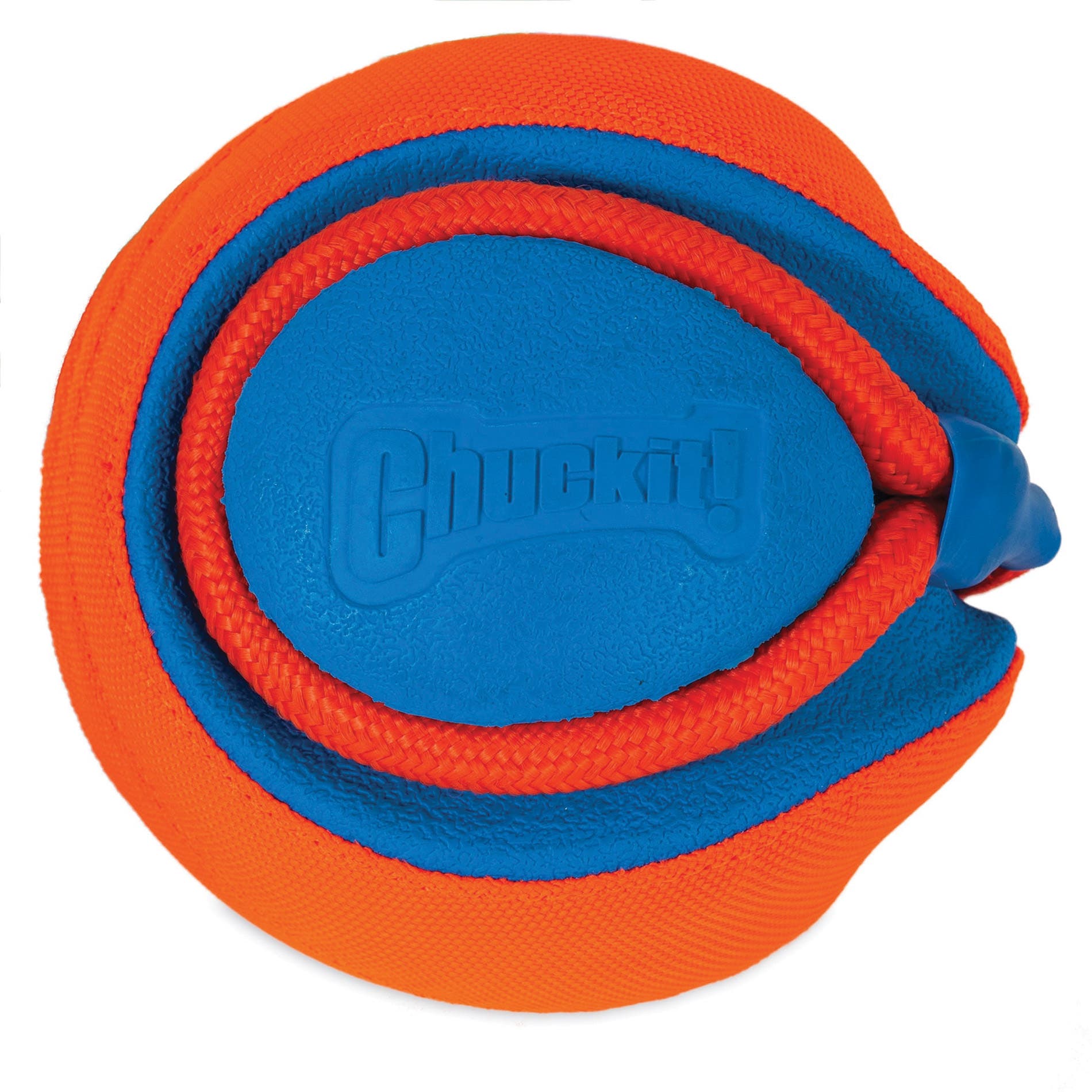 Chuckit! Rope Fetch Dog Toy, One-Size, Ball, Rope and Tug, EVA/Polyester Oxford, Orange