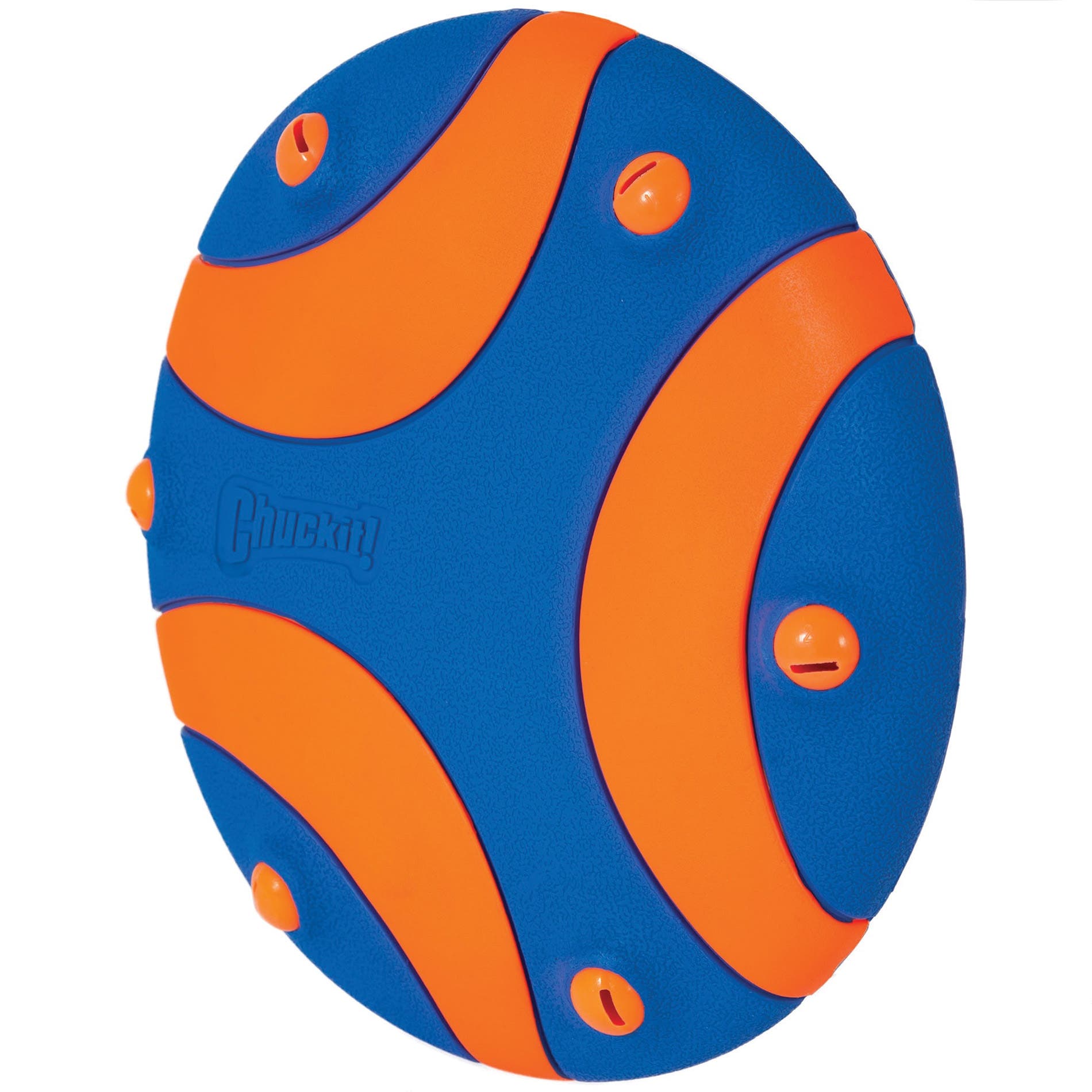 Chuckit! Whistle Flight Dog Toy, One-Size, Interactive Toy, Disc, Rubber, Blue/Orange