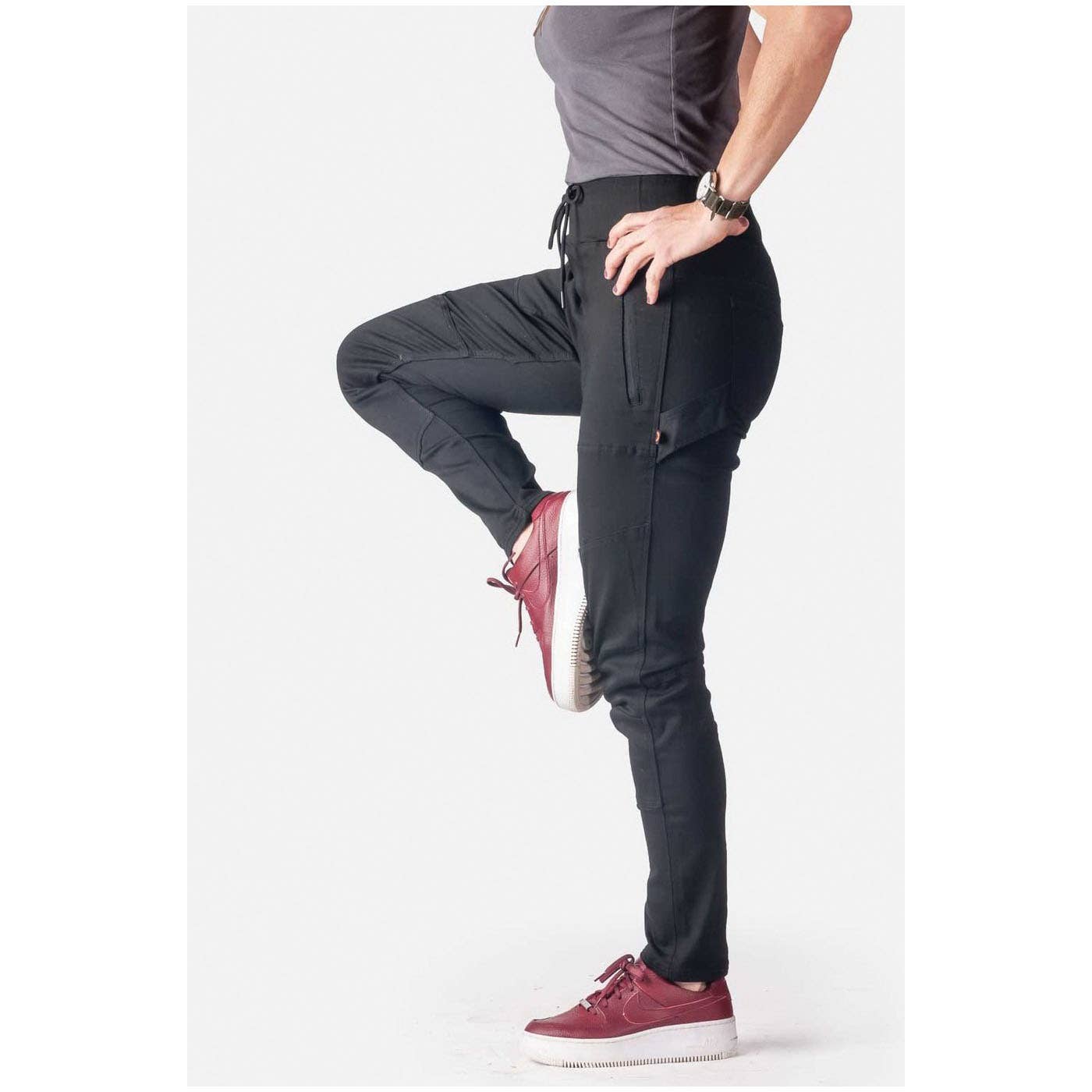 Dovetail Workwear Christa DIY Series Pants, 14/16, 33 to 38 in, 31 in L, Black, Relaxed, Stretchable
